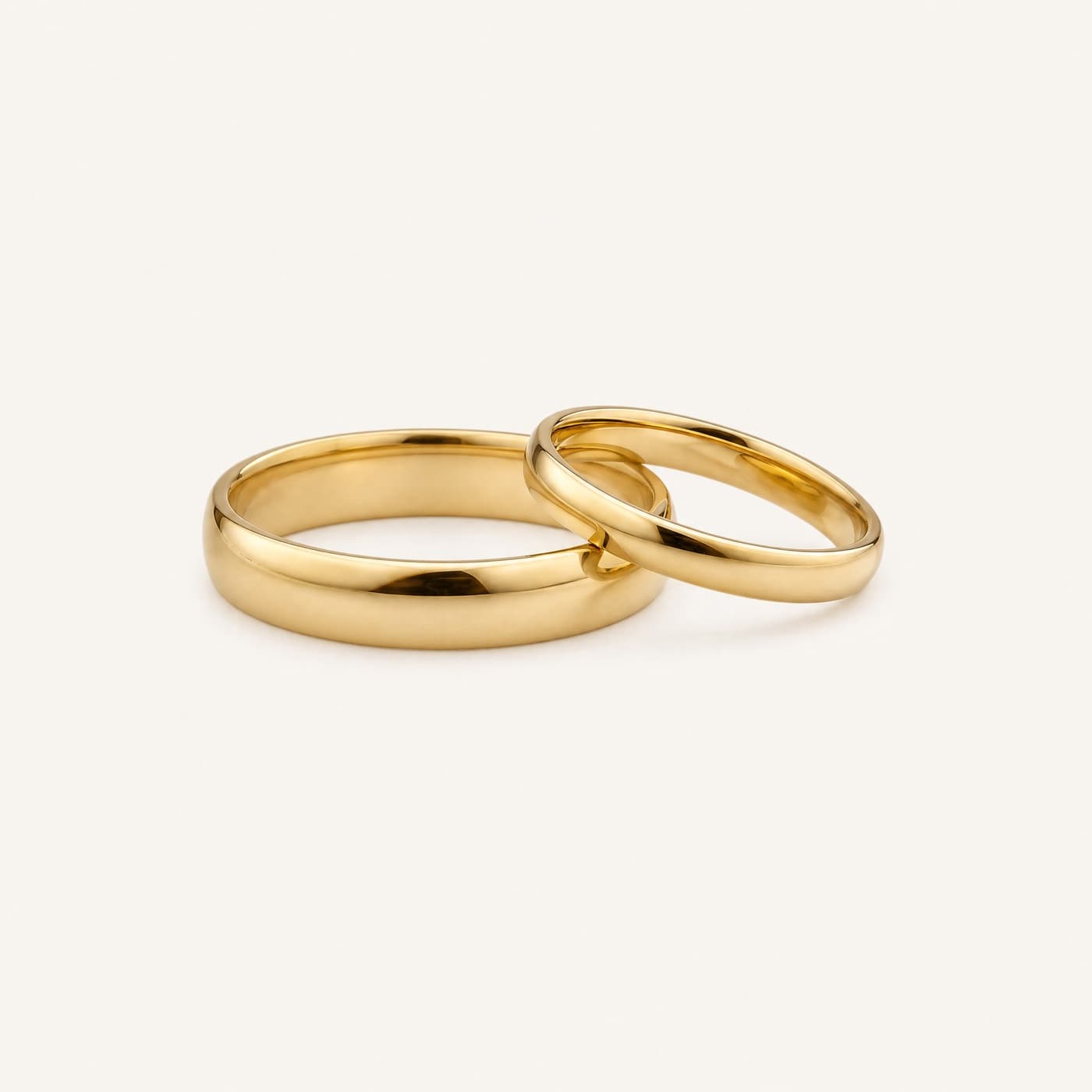 His & Hers Plain Set — Court 3 mm and 5 mm