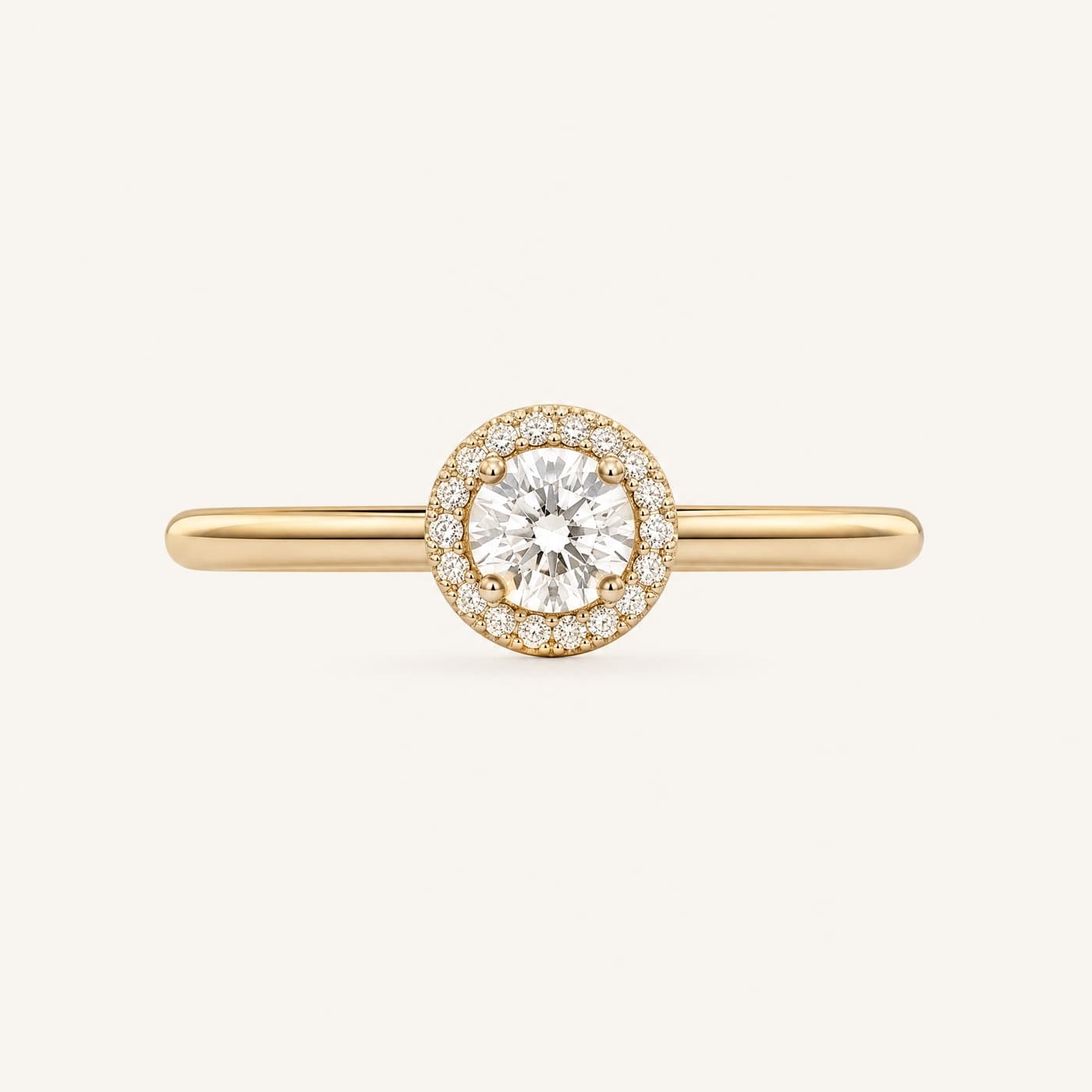Round Halo 0.30 ct Centre — Lab-grown